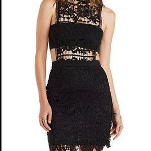 Charlotte Russe Bandeau Crochet Lace Bodycon Dress